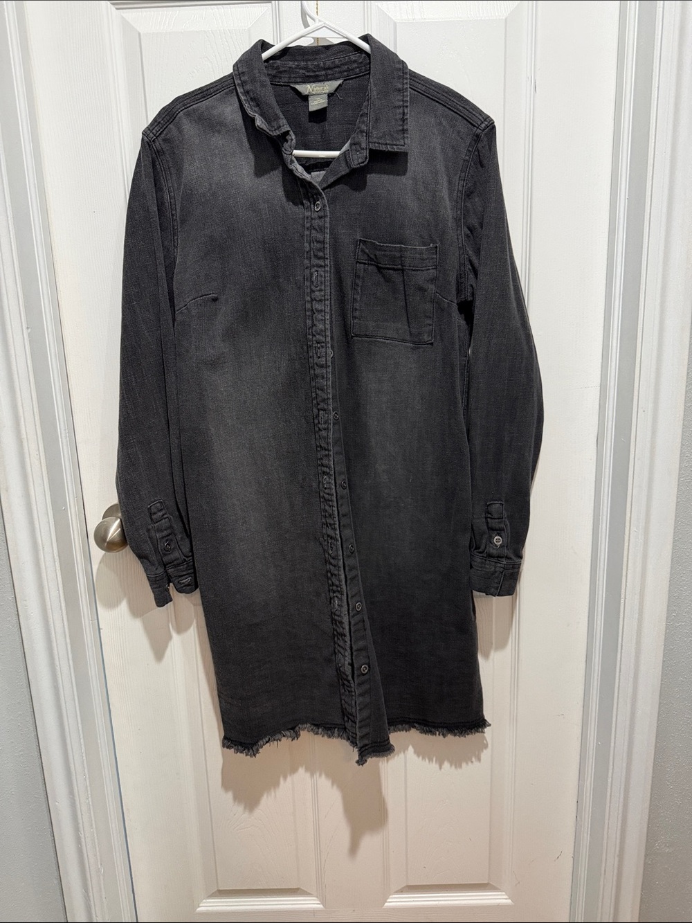 Natural Reflections Black Long Sleeve Shirt Dress